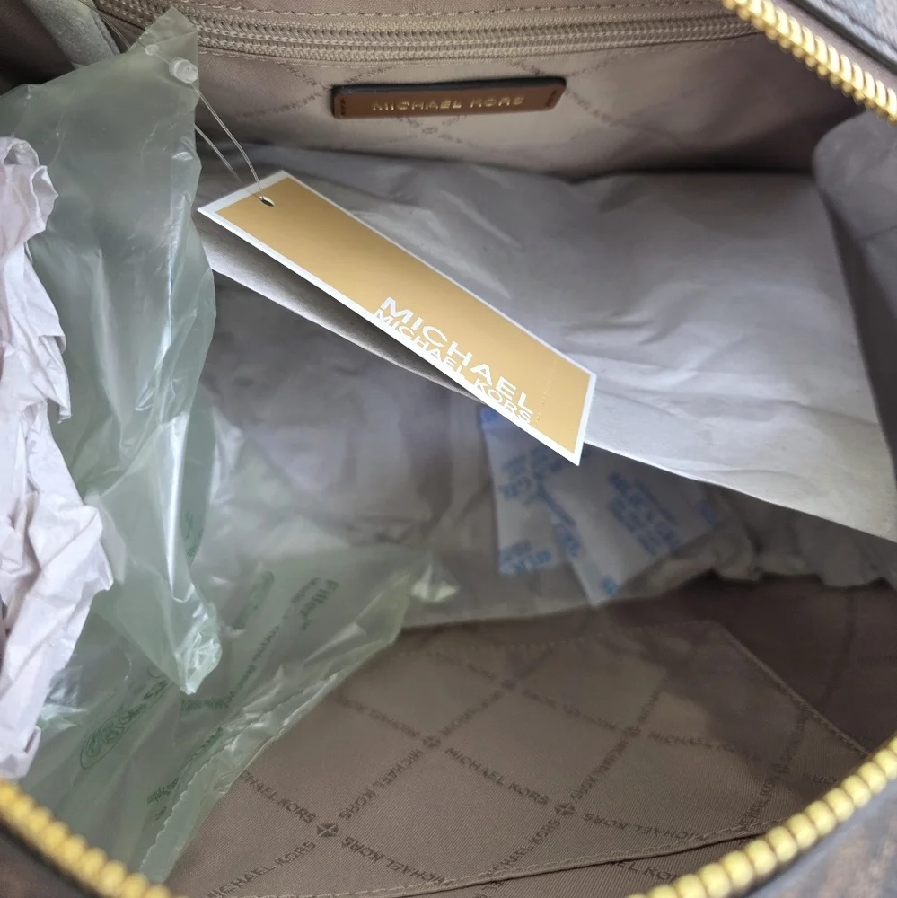 Michael Kors Beck Logo Medium Brown Satchel